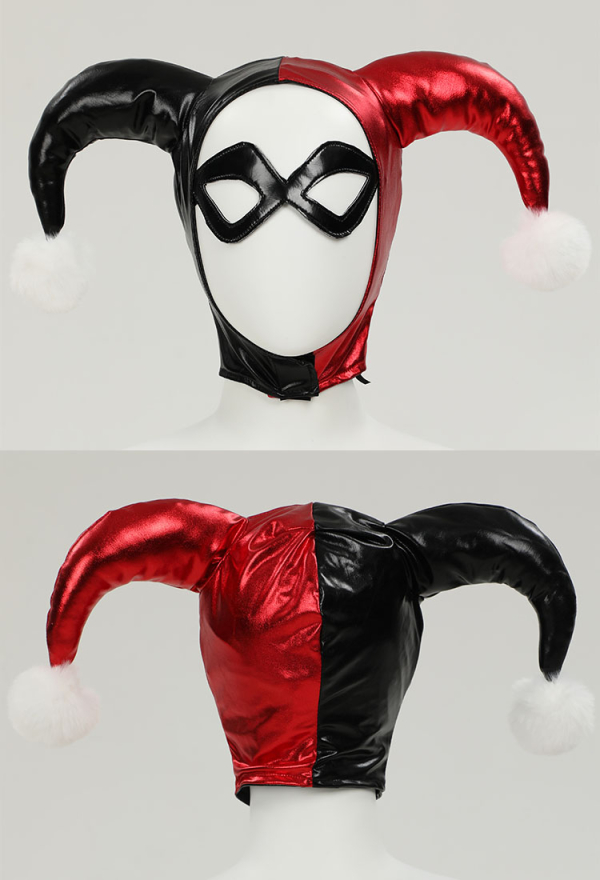 Jester Lady Gothic Chic Sexy Lingerie Set Red and Black Clashing Clown Style Bodysuit