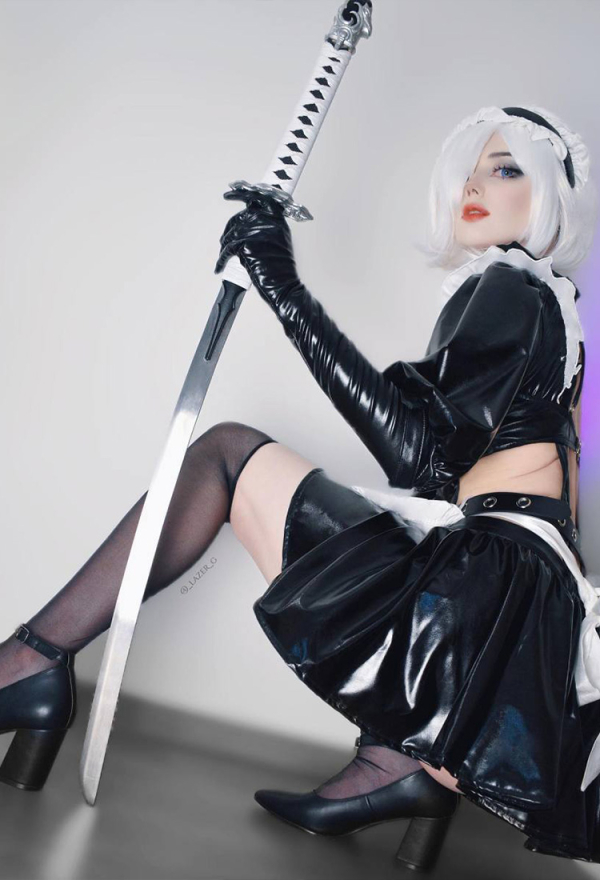 Fierce Fantasy Gothic Dark Maid Lingerie Set Black Sexy Bodysuit with Miniskirt and Stockings