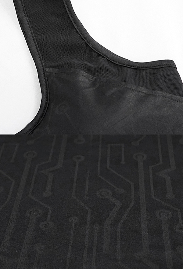 Devil Fashion Gothic Swimsuit Black Cutout Zip Decorated One-Piece Bathing Suit Plus Size