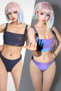 Gothic Punk Gray Reflective Detachable Buckle Sporty Top and Bottoms Bathing Suit Swimwear Black