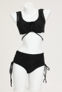 Gothic Spider Web Style Two-Piece Swimsuit Lace-up Short Top and Bottoms Bikini Bathing Suit