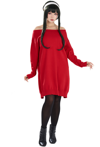 Yor Women Red Sweater Hip Skirt Set Halloween Costume