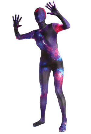 Women Galaxy Theme Pattern Skinsuit Polyester Full Bodysuit for Adults Carnival Costume