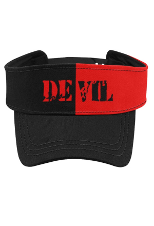 Gothic Girl Summer UV Protection Stylish Beach Cap Black Devil Pattern Adjustable Sun Visor Cap