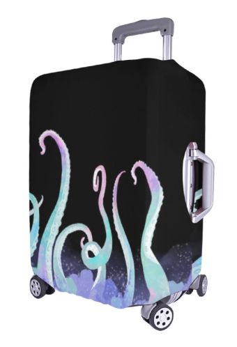 Gothic Black Pastel Tentacle Print Carry-On Luggage Cover
