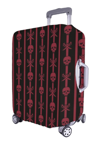 Gothic Black Red Stripe Print Carry-On Luggage Cover