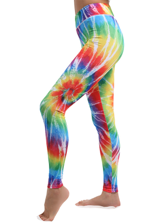 Women Pride Leggings Rainbow Spandex High Waisted Tie-die Print Workout Leggings
