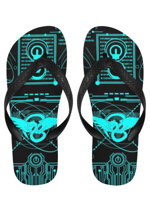 Dark Girl Cyberpunk Print Flip Flops Black Non-Slip Slipper for Beach and Bathing