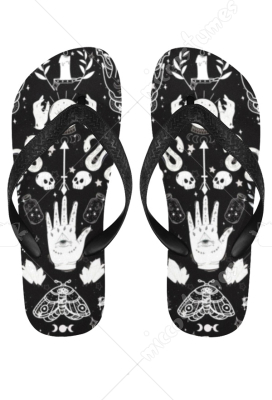 Pastel Goth Skull and Crossbones Slides Sandals for Women