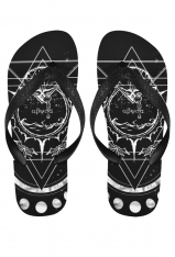 Devil Girl Gothic Symbolic Print Flip Flops Black Non-Slip Slipper for Beach and Bathing