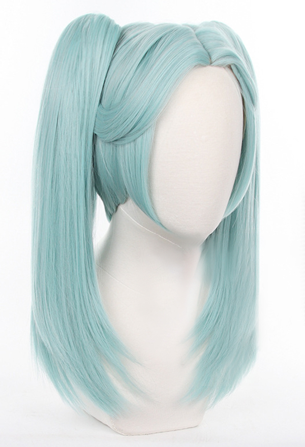 Rebecca Women Cyan Double Ponytails Cosplay Wig