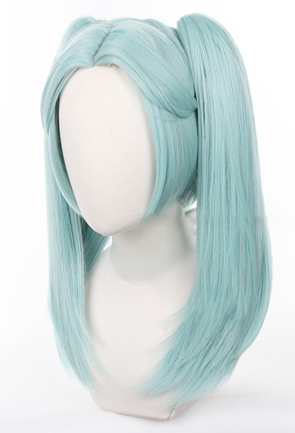 Rebecca Women Cyan Double Ponytails Cosplay Wig