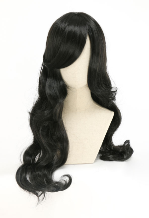Shego Black Long Curly Cosplay Wig for Halloween