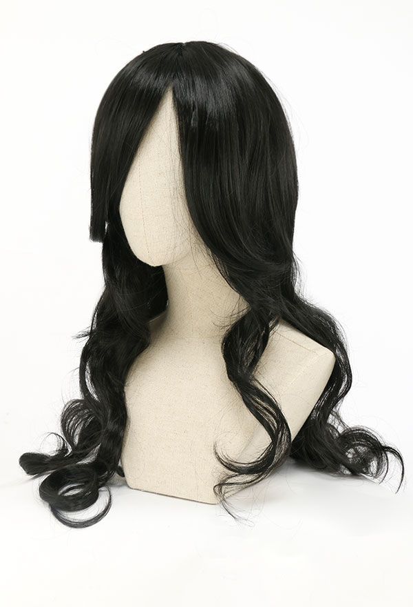 Shego Black Long Curly Cosplay Wig for Halloween