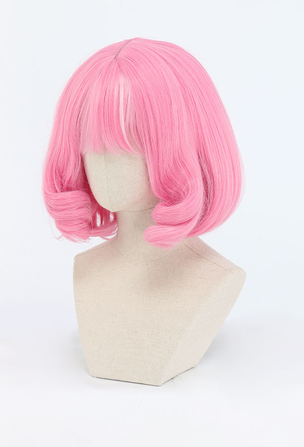 Glamour Blush Pink Wig With Bangs