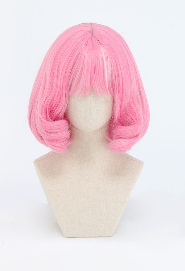 Glamour Blush Pink Wig With Bangs