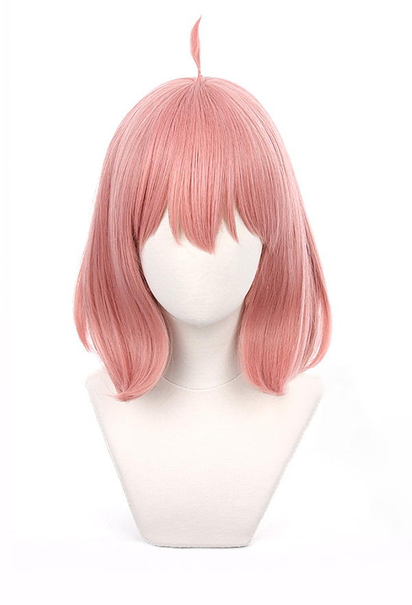 Anya Short Pink Cosplay Wig with Bangs