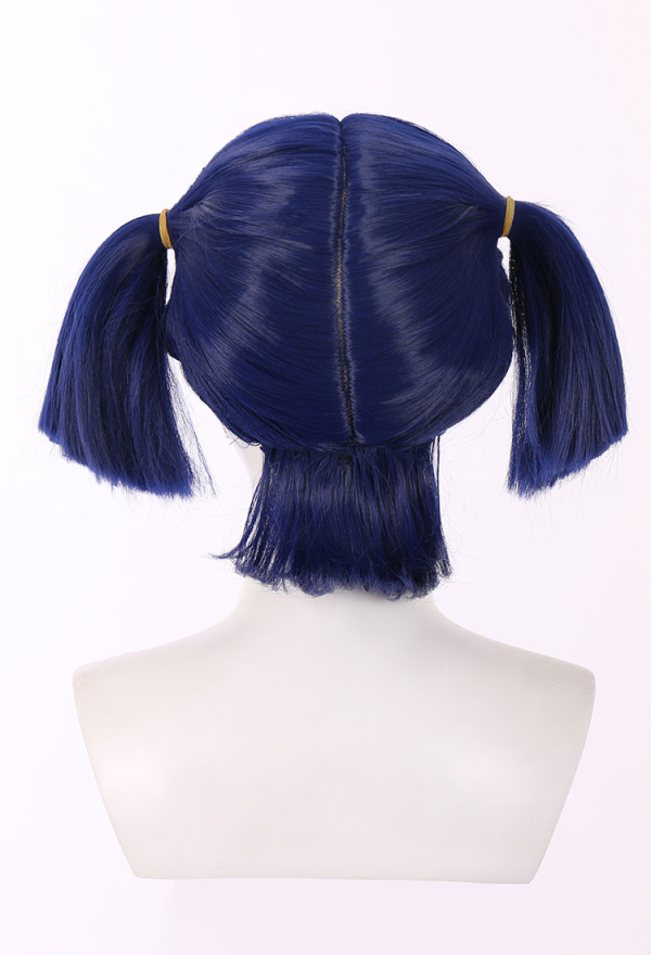 Winx Club Musa Blue Wig with Pigtails and Bangs Short  Anime Halloween Cosplay wig
